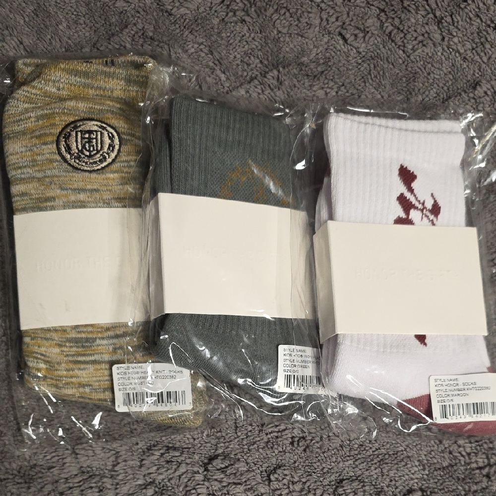 3 Pairs Of Kids HTG Socks